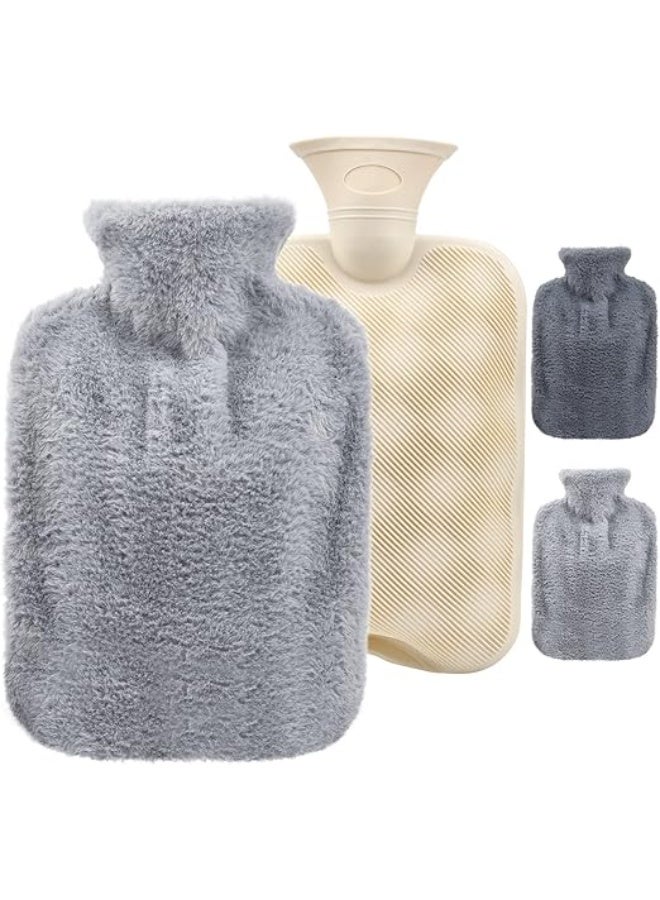 قربة الماء الساخن مع غطاء الفرو الصناعي - لتخفيف الآلام وتشنجات الدورة الشهرية - Image 1